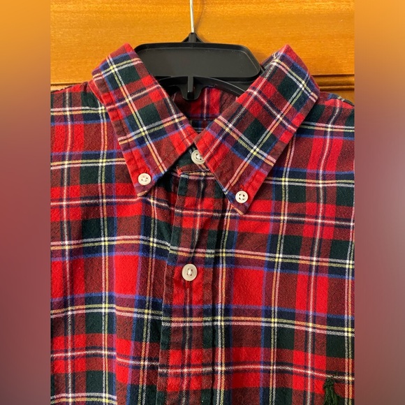 Ralph Lauren Plaid Cotton Button Down Mens Large Red Green Christmas Lumberjack - Picture 6 of 10